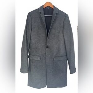 Allsaints Mens Hargrove Slim Fit Coat - Charcoal Grey